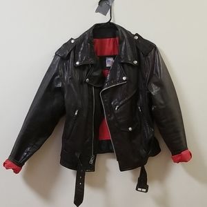Leather biker jacket